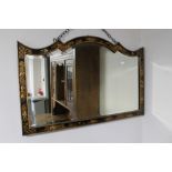 A 1920's Chinoiserie bevelled wall mirror CONDITION REPORT: Dimensions 83 cm x 53