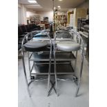 Two metal framed bar stools