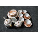 A tray of Japanese eggshell tea service