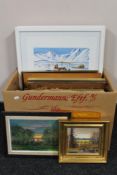 A box of continental pictures and prints