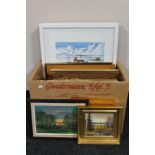 A box of continental pictures and prints