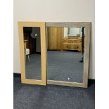 Two contemporary framed mirrors