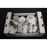 A box of English and continental tea china