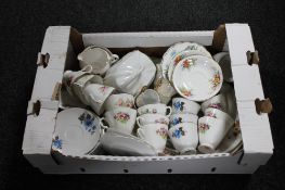 A box of English and continental tea china