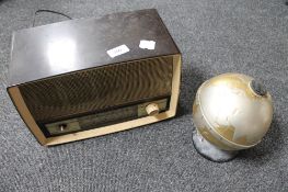 A Ferranti Bakelite cased valve radio together with a vintage fleetwood transistor in the form of a