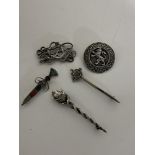 Five items of Scottish silver jewellery