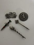 Five items of Scottish silver jewellery