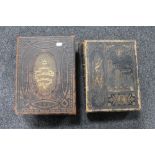 Two 19th century leather bound family bibles