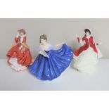 Three Royal Doulton Pretty Ladies figures - Top O' The Hill,