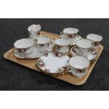 A tray of twenty-one piece Royal Albert Celebration china tea service