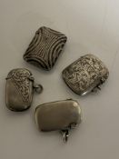 Four silver vesta cases (4)