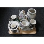 A tray of thirteen piece Magic City Portmeirion tea service,