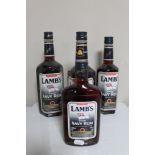 Four bottles of Lamb's Navy Rum