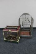 Two 20th century metal bird cages