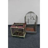 Two 20th century metal bird cages