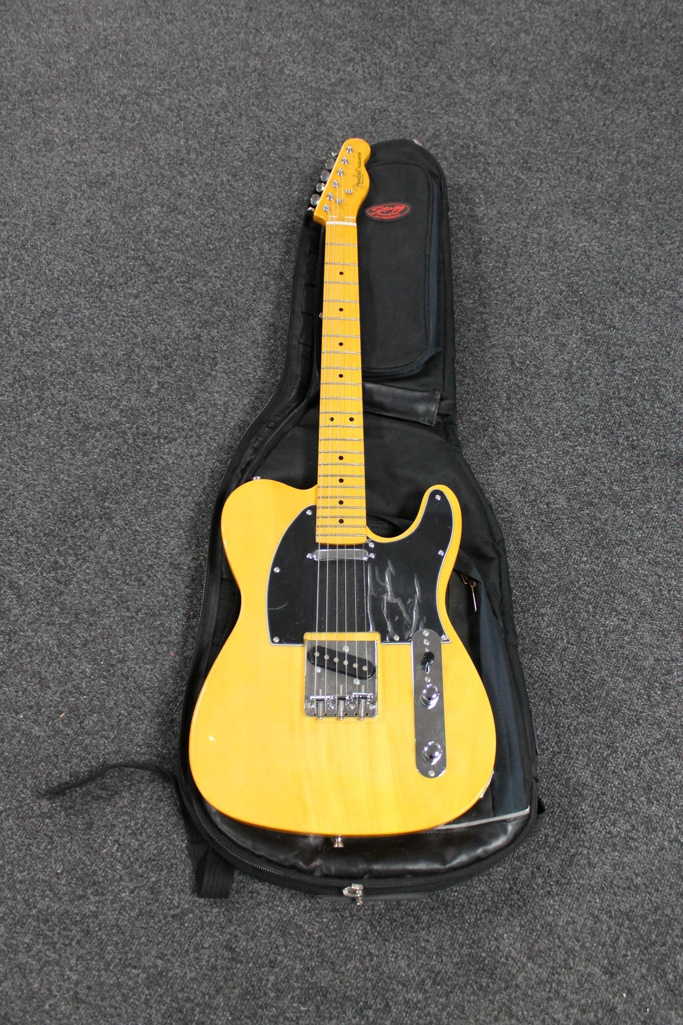 A Chinese copy of a Fender USA Custom Telecaster guitar,