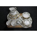 A tray of fifty pieces of Gainsborough leaf pattern bone china