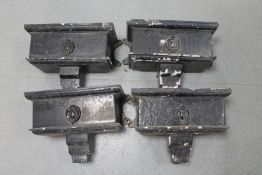 Four antique galvanised drain hoppers