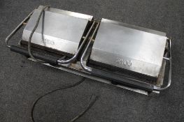 A Zyco stainless steel commercial double panini press