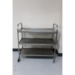 Three tier catering serving trolley