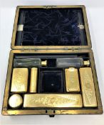 A very fine quality Victorian silver gilt travelling toilet set,