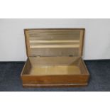 An antique pine under bed bedding box