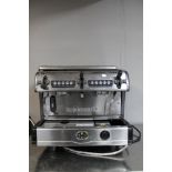 A La Spaziale stainless steel commercial two cup coffee machine
