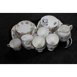 A tray of twenty-one piece Elizabethan bone china tea service together with a part Vale tea service