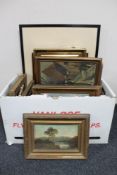 A box of continental pictures and prints