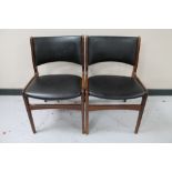 A pair of mid 20th century Danish teak dining chairs