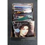 A box of seventy-five vinyl records - Thompson Twins, Level 42,