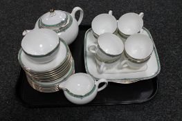 A tray of twenty-eight piece Wedgwood Jade bone china tea service