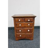 A Victorian pine five drawer miniature apprentice chest