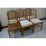 A set of six bamboo dining chairs