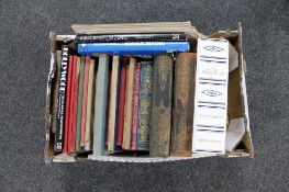 A box of antique and later books, two volumes of Wilson's Tales of the Border,