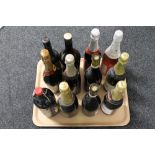 A tray of twelve bottles of assorted champagne, sparkling peri,