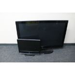 A Samsung 50 inch plasma TV with no lead or remote together with a Murphy 22 inch LCS TV,