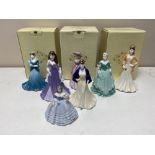 Six Coalport Debutant figures - Violet, Trisha, Forever yours, Daffodil ball, Kim,