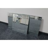 Three contemporary all glass square mirrors