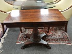 A William IV rosewood card table,