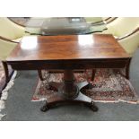 A William IV rosewood card table,