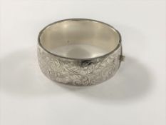 A silver cuff bracelet