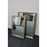 Two gilt framed bevelled mirrors