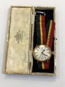A large and scarce 15ct gold Waltham USA wristwatch, retailed by Northern Goldsmiths, circa 1918,