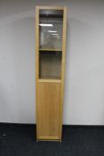 A contemporary sentry door display cabinet