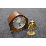 A 1930's Bentima oak cased mantel clock,