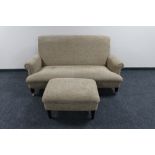 A good quality hand made Delcor beech framed settee with high density comfort cushions and matching