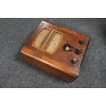 A walnut cased Art Deco Philips valve radio