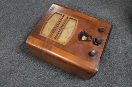 A walnut cased Art Deco Philips valve radio