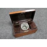 A Victorian rosewood tea caddy